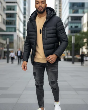 Geaca barbati  neagra 5208