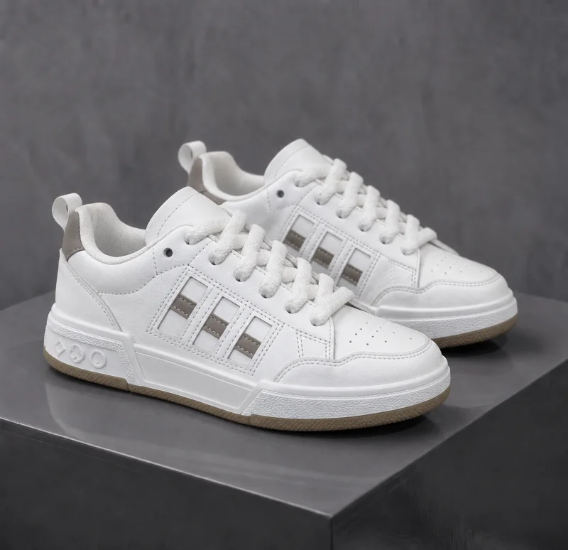 Adidasi dama casual albi cu gri 6612