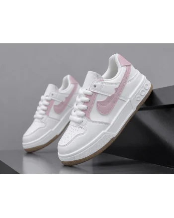 Adidasi dama casual albi cu roz 9981 55-4