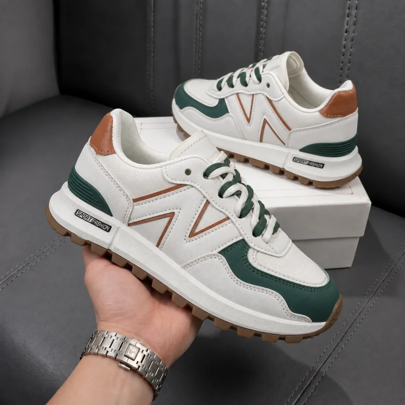 Adidasi dama casual albi cu verde 2532 N12-4