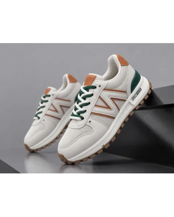 Adidasi dama casual albi cu orange 30664