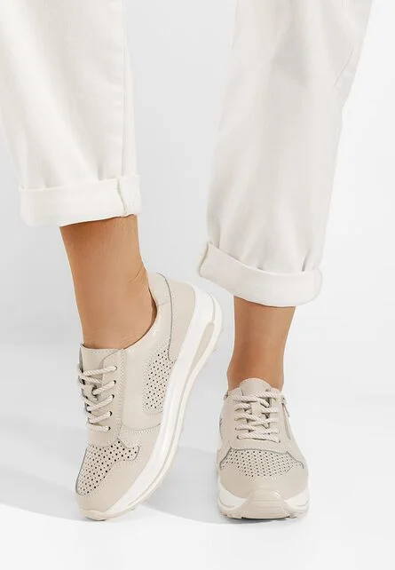Sneakers dama piele Cidra bej