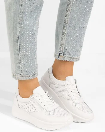 Sneakers dama Liora albi