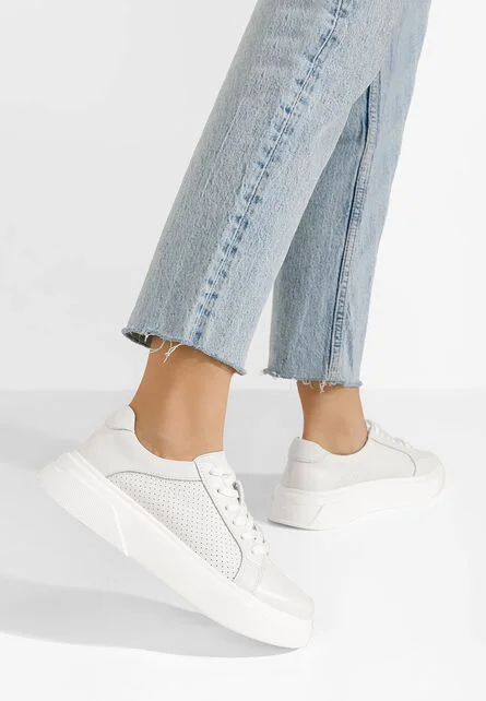 Sneakers dama piele Jenina albi