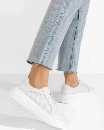 Sneakers dama piele Jenina albi