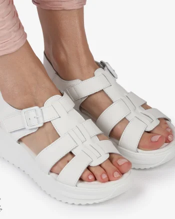 SAndale DAMA DIN PIELE NATURALA CU BARETE CRL1424 ALB