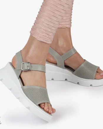 SAndale DAMA DIN PIELE NATURALA CU TALPA INALTA CRL1420 GRI