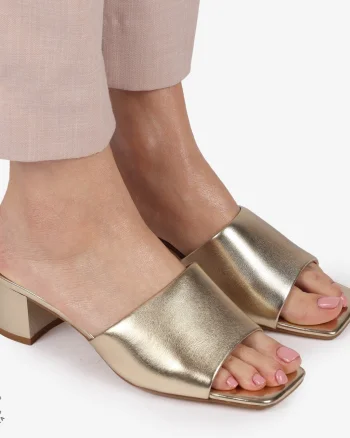 SANDALE ELEGANTE DIN PIELE NATURALA SLIP-ON CRL1392 AURIU