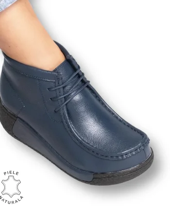 Ghete DAMA din PIELE NATURALA CRL0910 BLEUMARIN