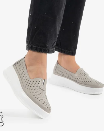BALERINI dama din Piele Naturala CRL0861 GRI