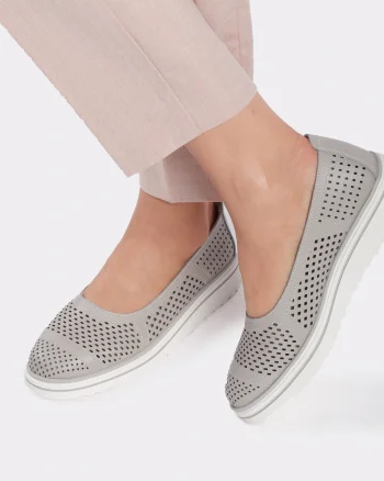 Balerini Dama Piele naturală CRL0105 GRI