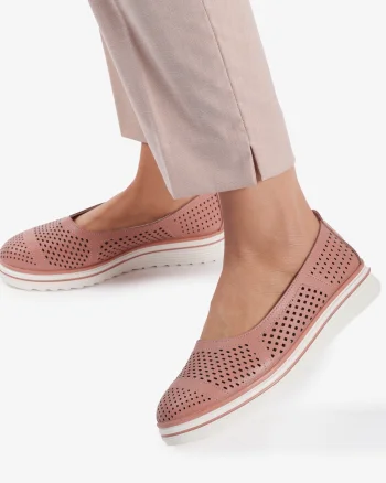 Balerini Dama Piele naturală CRL0105 ROZ
