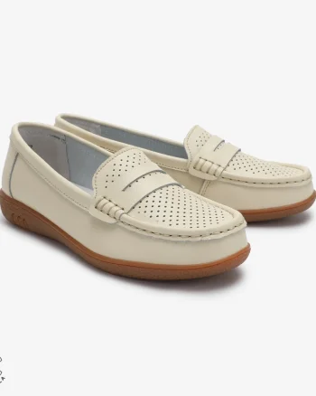 Mocasini dama din Piele Naturala CRL0712 BEJ