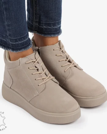 Ghete DAMA din PIELE NATURALA intoarsa CRL0911 BEJ