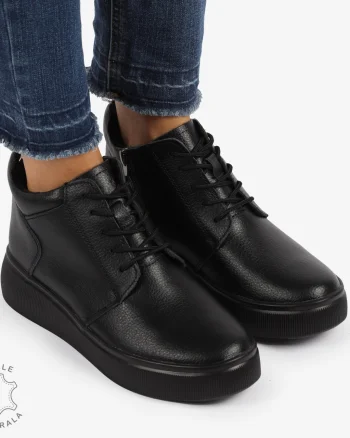 Ghete DAMA din PIELE NATURALA CRL0911 NEGRU