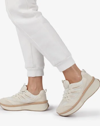 SNEAKERS din PIELE ECOLOGICA SI TEXTIL Multicolor CRL1279 BEJ