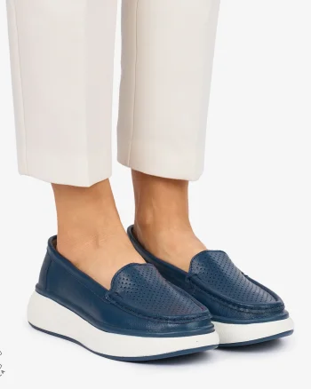 MOCASINI dama din Piele Naturala CRL1057 CULOARE: BLEUMARIN