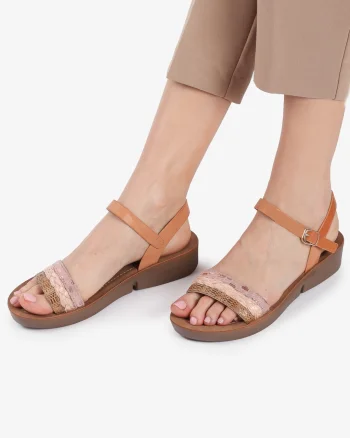 Sandale din Piele Ecologica CRL0160 Roz