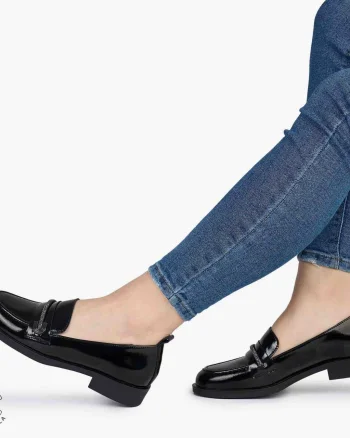Mocasini dama din Piele Naturala LACUITA CRL0985 NEGRU
