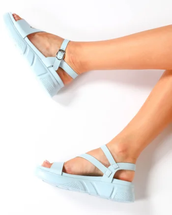 Sandale dama din Piele Ecologica CRL0211 Albastru