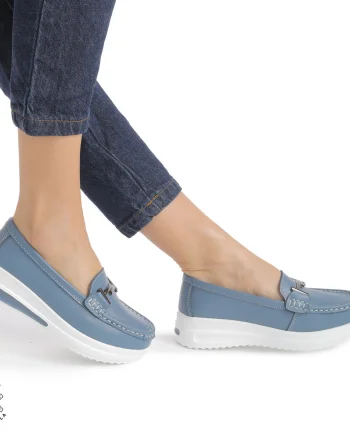 Mocasini DAMA din PIELE Naturala CRL0941 CULOARE: Albastru