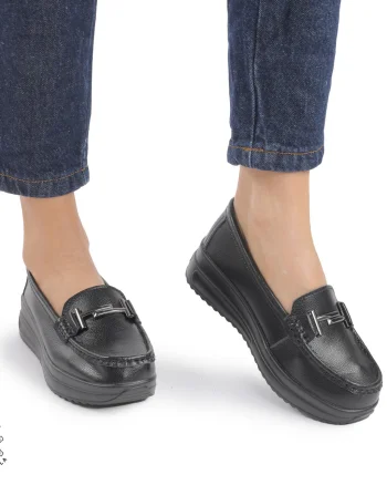 Mocasini DAMA din PIELE Naturala CRL0941 CULOARE: Negru