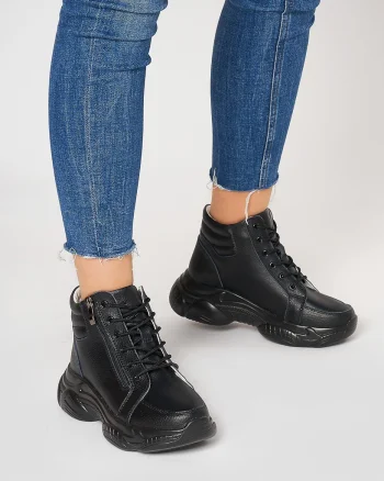 Ghete dama din Piele Naturala CRL0605 Negru