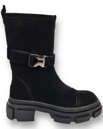 Cizme DAMA din PIELE NATURALA INTOARSA CRL0908 CULOARE: Negru