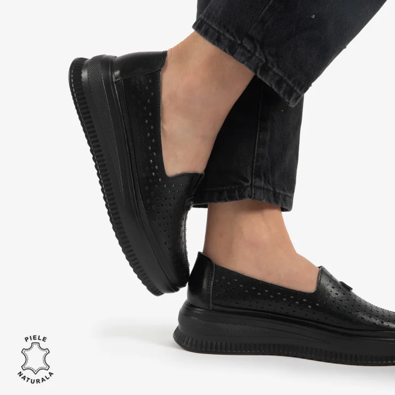 BALERINI dama din Piele Naturala CRL0861 NEGRU