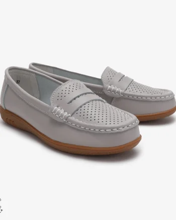 Mocasini dama din Piele Naturala CRL0712 GRI