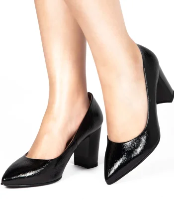 Pantofi Eleganți dama din Piele Ecologică CRL0133 NEGRU