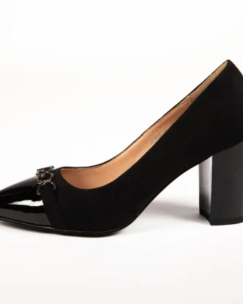 Pantofi Eleganți dama din Piele INTOARSA CRL0135 Negru SUEDE