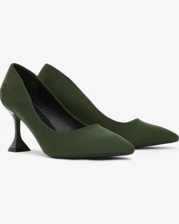 Pantofi Eleganți dama din Piele Ecologică Intoarsa CRL0559 Verde