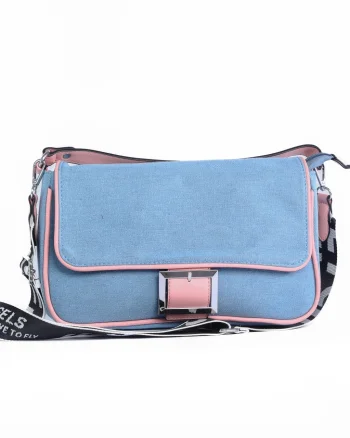 GEANTA DENIM CU CATARAMA DECORATIVA CRL 8836 ROZ