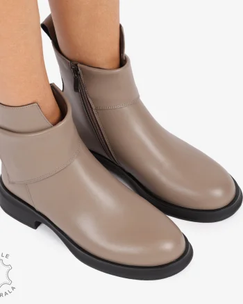 GHETE PIELE NATURALA Maro cu Varf rotund si Detaliu Lateral CRL1238
