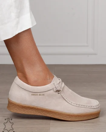 Mocasini dama din Piele Naturala Intoarsa cu talpa inalta CRL1554 BEJ