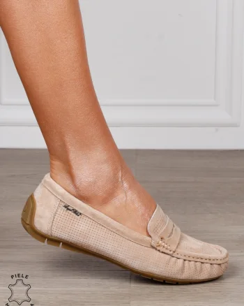 MOCASINI damă din piele naturală Intoarsa cu talpa joasa CRL1582