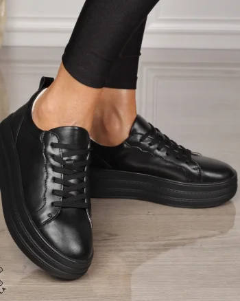 Pantofi CASUAL dama din piele naturala CU SIRET SI TALPA INALTA CRL1454