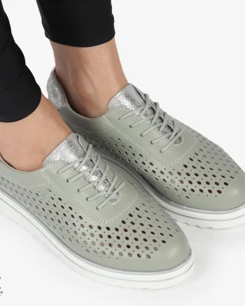 Pantofi Casual dama din piele naturala Perforati CRL0782 BARILLA