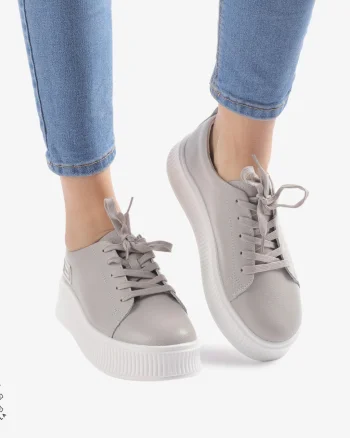 Pantofi Casual dama din Piele Naturala CRL0850 GRI