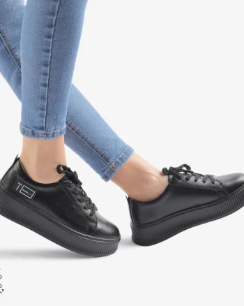 Pantofi Casual dama din Piele Naturala CRL0850 NEGRU