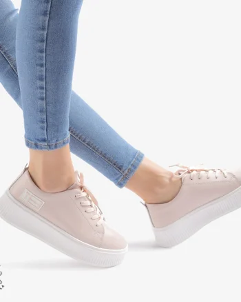 Pantofi Casual dama din Piele Naturala CRL0850 ROZ