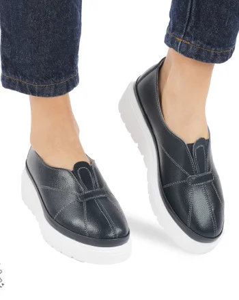 Pantofi Casual de dama din Piele Naturala CRL0918 BLEUMARIN