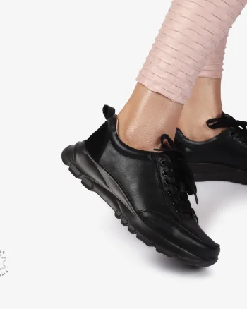 Pantofi Casual dama din Piele Naturala CRL0854 NEGRU