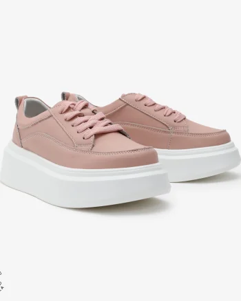 Pantofi Casual de dama din Piele Naturala CRL0566 ROZ