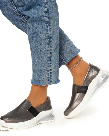 Pantofi Dama Piele Naturala din calitate inalta CRL0083 PEWTER