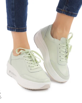 Pantofi casual dama din Piele naturală CRL0058 VERDE