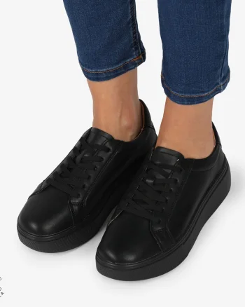Pantofi CASUAL PIELE NATURALA cu detaliu lateral CRL1273 Negru
