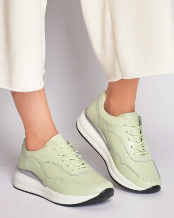 Pantofi Casual dama din Piele naturala Multicolor CRL1234 VERDE