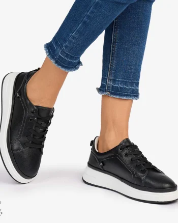 Pantofii casual piele naturala COMOZI CRL1070 CULOARE: NEGRU